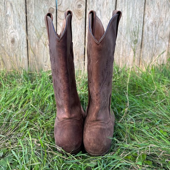Cowboy Core Vintage Brown Cowboy Boots 9 10 - Picture 8 of 9